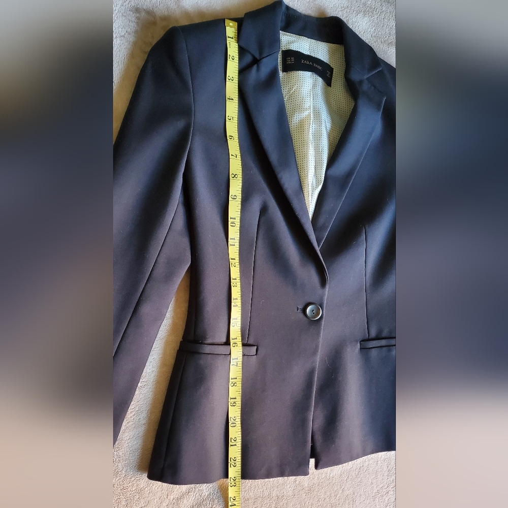 Zara Women’s Black Fitted Blazer, Classic Tailored Jacket, Size XS